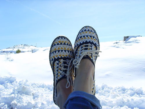 zapatillas de esparto para mujer cosidas a mano en España con tejido de algodón orgánico